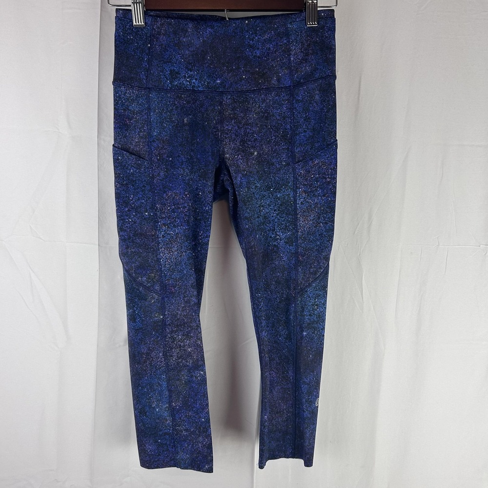 Lululemon Leggings Womens 6 Blue Purple Space Dye Pocket‎ High Rise Yoga Gym